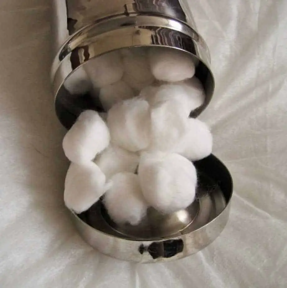 Prepare cotton balls