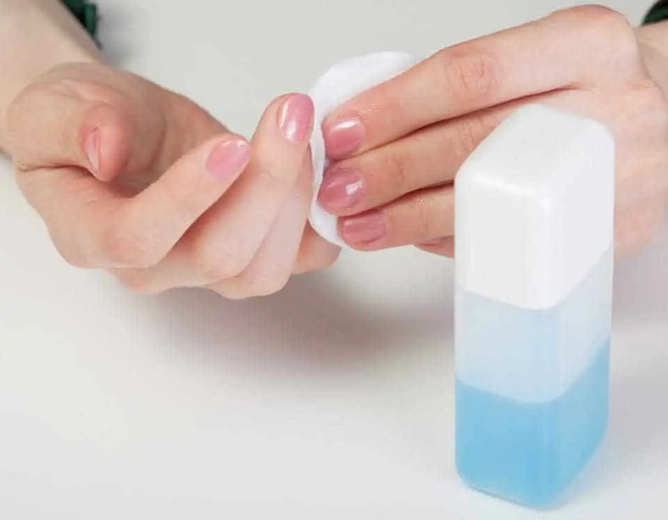 Clean with nail polish removers